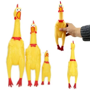 Squeeze Shrilling Screaming Rubber Chicken Pet Dog Bite Toy Squeaker Chewing Toy - Picture 1 of 9