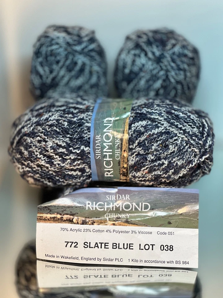 Grueso de Richmond 70/23/4/3 acrílico/algodón/poliéster/rayón 165 m hecho en Inglaterra Foto 1 de 4