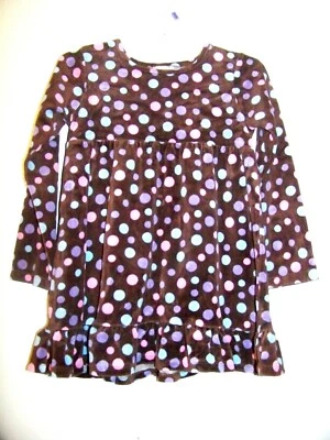 Flapdoodles Little Girls Brown Polka Dotted Dress Size 6 Runs Small EUC!!! - Изображение 1 из 2