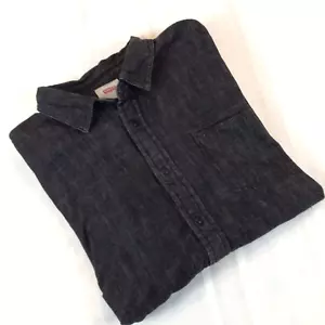 LEVI STRAUSS Langarm-Freizeithemd mit durchgehendem Knopf Strick schwarz Herren Größe Large - Bild 1 von 9