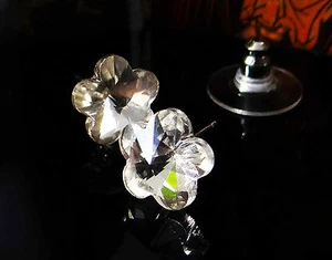 Pendientes Cristal Flor 1 Par Cristal 6x6x6mm Pendientes Transparentes Pendientes - Imagen 1 de 1