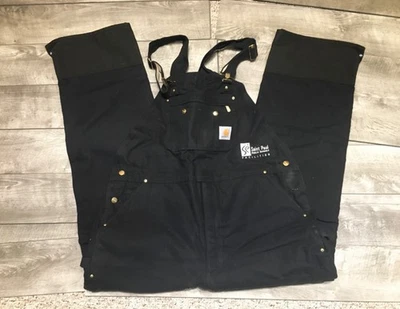 Carhartt Duck Zip-to-Thigh Bib Overall/Quilt Lined Style # R41 Mens Size 44 X 34 - Image 1 of 4