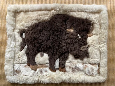 Alpaca Fur White Buffalo Bison Soft Tapestry Rug Throw Wall Hanging Made In Peru - Image 1 of 4