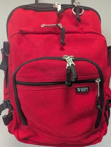 Western Pack Gray Wheeled Rolling BackPack 17" Strap Heavy Duty School - Picture 1 of 24