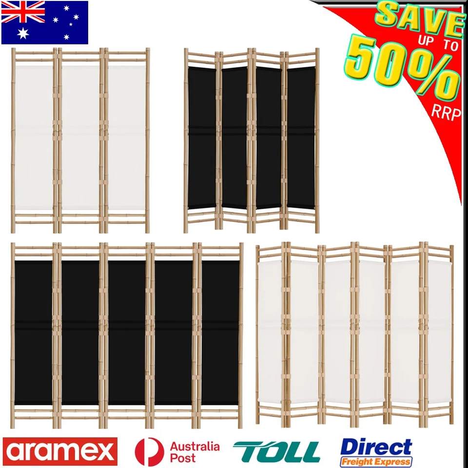 3/4/5/6 Panels Bamboo Room Divider Home Partition Stand Folding Privacy Screen - image 1 of 1