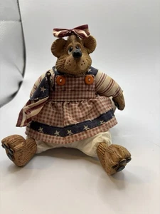 Russ Berrie Country Folks Bearsy Ross Oso Patriótico Estante Cuidador 5” de Alto - Imagen 1 de 4