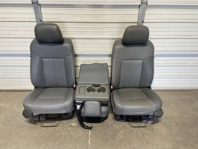 1999-2016 FORD F250 F350 F450 SUPER DUTY GRAY VINYAL FRONT SEATS - Image 1 of 4