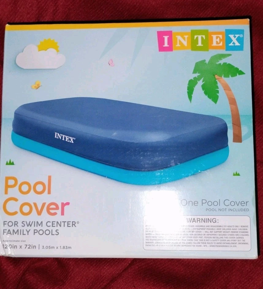 🎊 NEW Intex Pool Cover 120 Inch  X 72 Inch Blue Above Ground Pool Protection  - Image 1 of 1