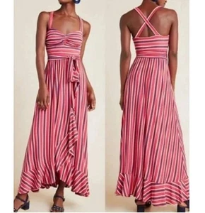Anthropologie Maeve Gabriela Maxikleid mit Rüschen Größe: S rosa Kombi superweich - Bild 1 von 15