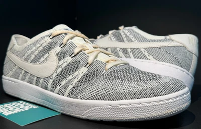 NIKE TENNIS CLASSIC ULTRA FLYKNIT OREO RACER TRAINER WHITE BLACK 830704-100 10 - Image 1 of 4