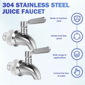 2 Pcs Stainless Steel Spigot for Beverage Dispenser Easy to Install Water jebIX - Picture 1 of 11