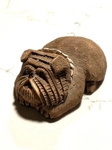"Estatua de Bulldog Clásica Rinconada de Colección 1998 Retirada 4""" - Imagen 1 de 7
