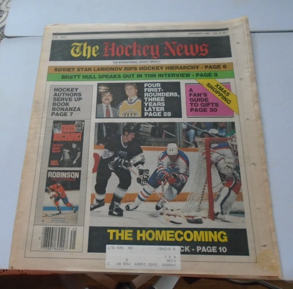 The Hockey News 1988 November 4 NHL Wayne Gretzky THE HOME COMING NEW LISTING - Image 1 of 1