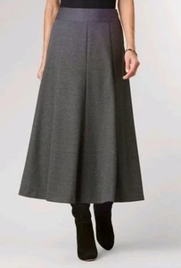 Coldwater Creek Melange Boot Midi Skirt Dark Beige 10 Flare Zip Retro Style  - Picture 1 of 7