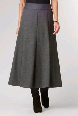 Falda Midi Coldwater Creek Bota Melange Beige Oscuro 10 Acampanadas Cremallera Estilo Retro  Foto 1 de 4