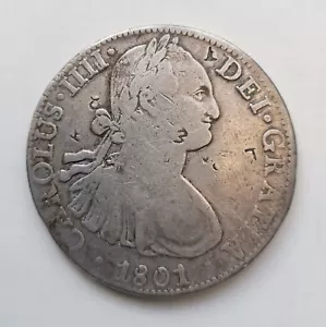 CARLOS IV IIII 8 Reales 1801 Mejico Mexico - Foto 1 di 2
