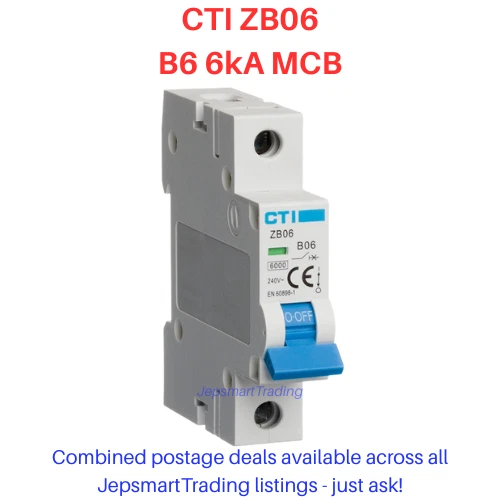 Red Arrow CTI ZB06 B6 6Amp B-Curve 6kA BSEN60898 MCB - BRAND NEW!