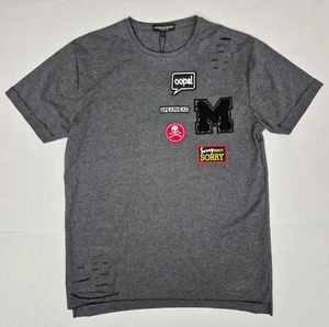 Tailored Recreation Patch T-shirt Crew Neck Short Sleeve Size L Gray - NWT - Picture 1 of 10