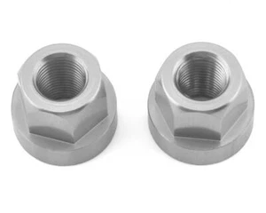 PAR DE TUERCAS DE EJE DE ALUMINIO 3/8" x 26 tpi plata anodizada - Imagen 1 de 1