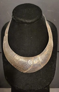 Kühne 17" 925 Sterling Silber Statement Halskette, schönes Hämmern und Patina - Bild 1 von 4