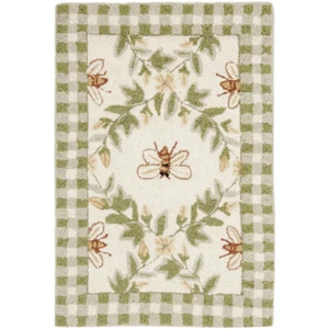 SAFAVIEH Chelsea HK55A Hand-hooked Ivory / Green Rug - Picture 1 of 28