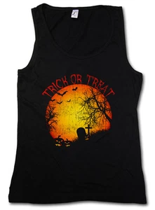 TRICK OR TREAT TANK TOP WESTE Friedhof Halloween Samhain USA Kreatur Splatter - Bild 1 von 2
