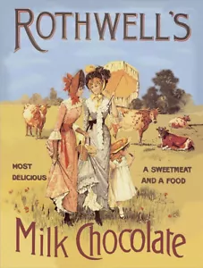 Vintage Rothwells Milk Chocolate Ad Reproduction Metal Sign FREE SHIPPING - Picture 1 of 1