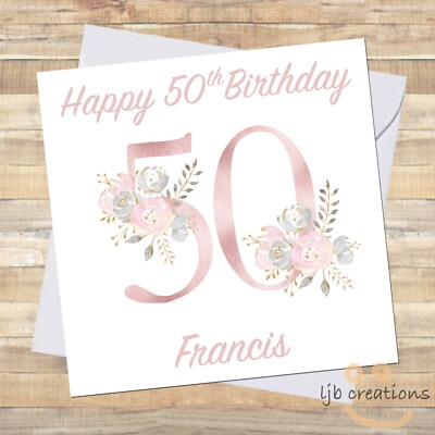 Happy Birthday Mom Personalised 50th Birthday Card For Mum Sister