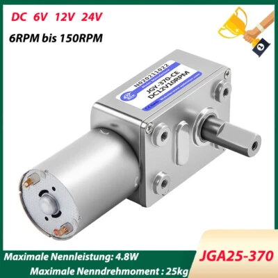 JGY370 Schneckengetriebe Motor DC 6V 12V 24V Hohe Drehmomente Umkehrbar Motor - Bild 1 von 4