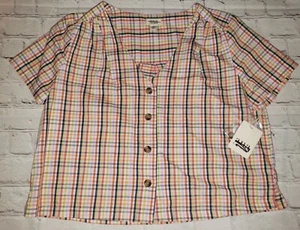 Damenbluse A.N.A Gingham Karo Knopfleiste Petite Small - Bild 1 von 3