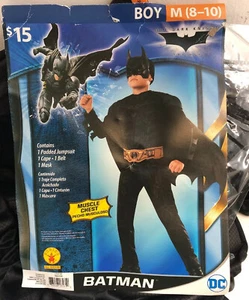Disfraz de Halloween DC Batman Caballero Oscuro Músculo Pecho Niños Med 8-10 GY - Imagen 1 de 8