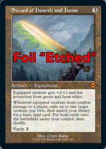 MTG SWORD OF HEARTH AND HOME FOIL EXC SCHWERT HAUS UND KAMIN MH2 RETRO EN ETCHED - Bild 1 von 1