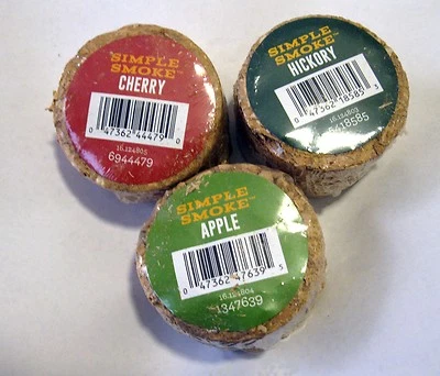 3 Char Broil Simple Smoke Discs Hickory Apple Cherry BBQ Smoking Wood Chips - Image 1 of 4