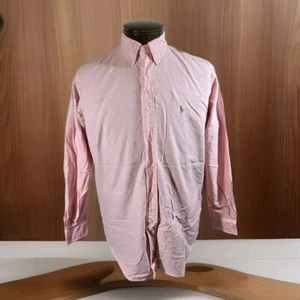 Camisa Ralph Lauren Para Hombres 15.5 Rosa Yarmouth Carne Poni Abotonada Manga Larga Defecto - Imagen 1 de 13