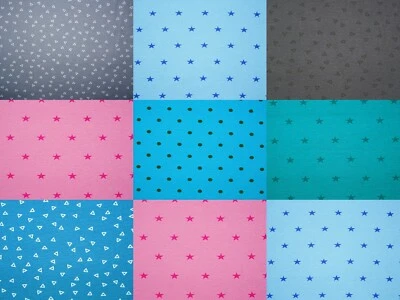 Bündchen Sterne Punkte Dreieck 2-farbig Strickschlauch Meterware Farbwahl - Bild 1 von 2