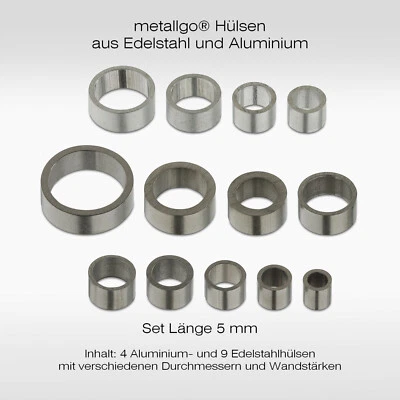 Abstandshülsen Distanzhülsen Edelstahl Aluminium, Set Sortiment "Durchmesser" - Bild 1 von 3