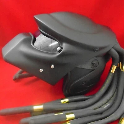 2099 MATTE BLACK PREDATOR MOTORCYCLE HELMET CASCO HERO CUSTOM RED LAMP LOW PRICE - Image 1 of 4