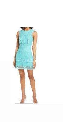 VESTIDO ELEGANTE ADELYN RAE VERDE CON CORDONES MANGA CORTA TALLA M- NUEVO Foto 1 de 4