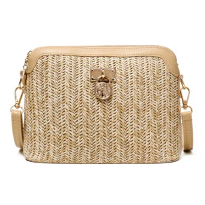 Damen Sommer Strohtasche Rattan Korb Handtasche Crossbody Strand Schultertasche - Bild 1 von 14