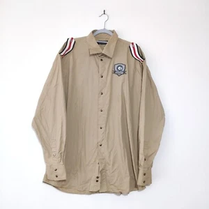 Camisa COOGI Marrón Tostado RAF Manga Larga Talla XXL Algodón Militar Para Hombres Talla Grande - Imagen 1 de 17