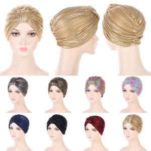 Folds Turban Hat Forehead Fold Ladies Pullover Hat Indian Hat Fashion Retro /a - Picture 1 of 18