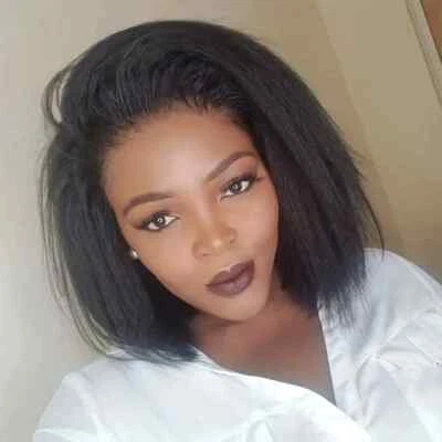 Full Lace Yaki  Straight Short Black Bob Wigs 100% Human Hair Wigs for Women - Image 1 of 4