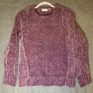Children's Place Girl’s Purple Shimmer Heavy Weight Long Sleeve Sweater XL 14 - Picture 1 of 9