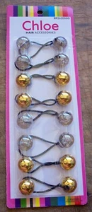 New Chloe Balls Bead Hair Tie Knocker Girl Ponytail Holder Assorted Colors - Picture 1 of 5