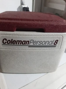 Vintage (1988) Burgandy & White Coleman Personal 8 Cooler Excellent Condition - Picture 1 of 8
