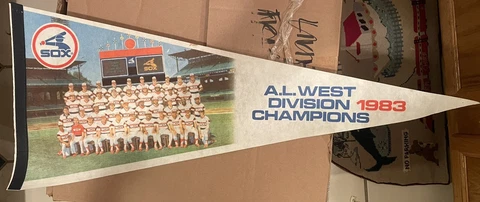 1983 Chicago White Sox A.L. West Division Champions 29 1/2" Pennant Fisk Hoyt Cover