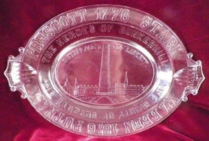 Ripley Bunker Hill Plate Platter Centennial Clear Glass 1875 EAPG Antique - Picture 1 of 12