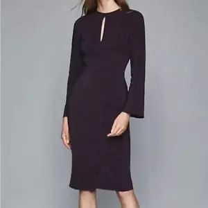 REISS Anouk Wrap Front Slim Fit Dress SZ 8 - Picture 1 of 9
