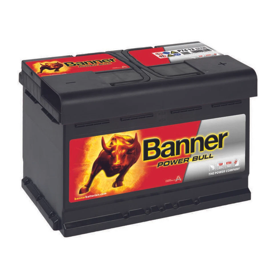Banner Power Bull P7412 Autobatterie 12V 74Ah 680A Batterie statt 70Ah 72Ah 75Ah - Bild 1 von 1