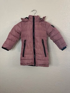 Kensie Girl Little Girls Size 4 Quilted Puffer Jacket Blush Faux Fur Hood - Picture 1 of 7